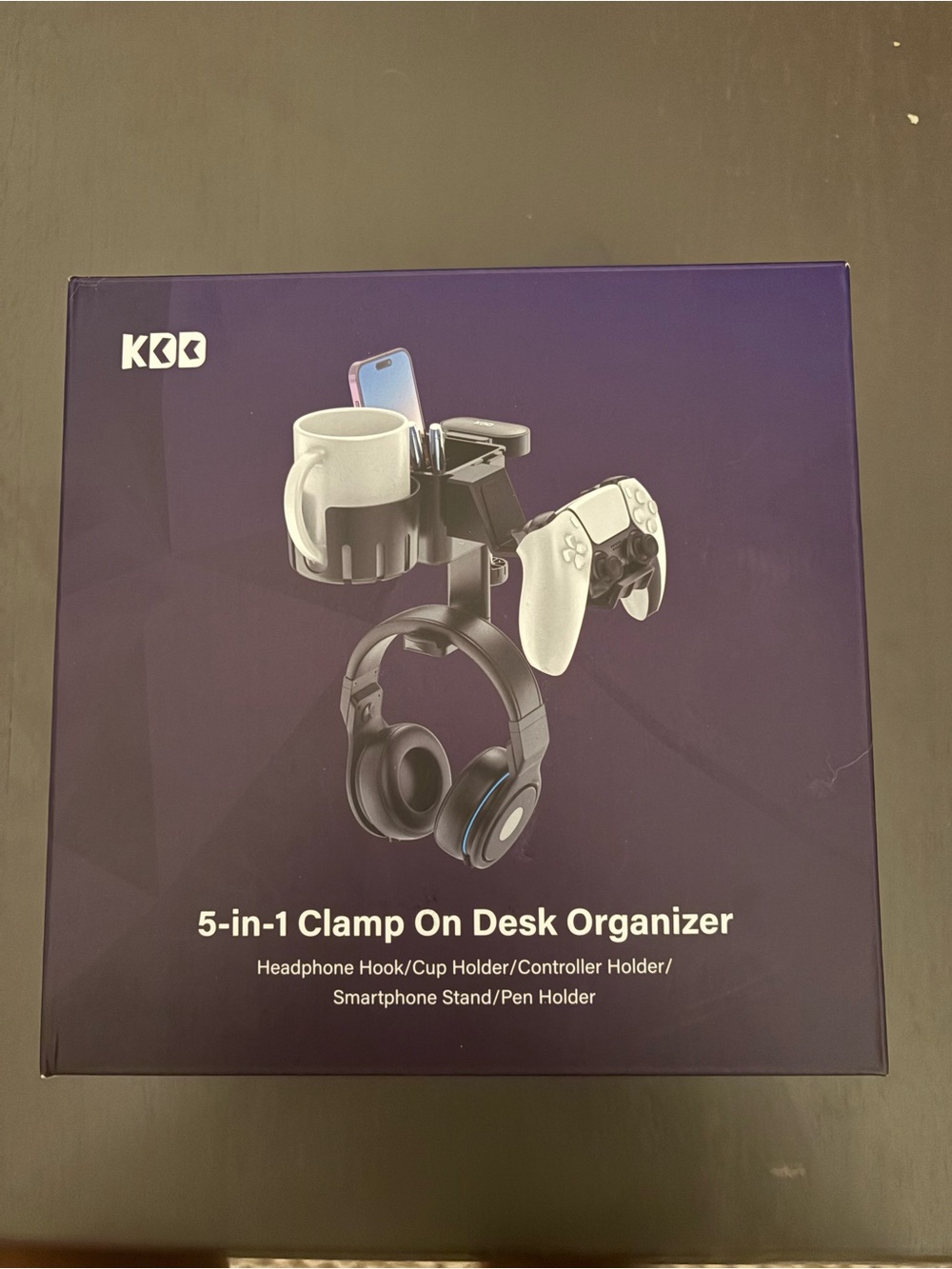 5-in-1 Clamp-On Desk Organizer - Black